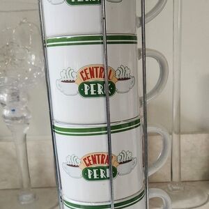 FRIENDS Central Perk Stackable Mugs - White and Green